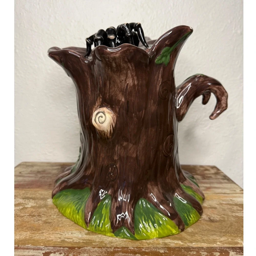 Blue Sky Halloween Webster Trick or Tree Ceramic Cookie Jar Canister Spider Lid